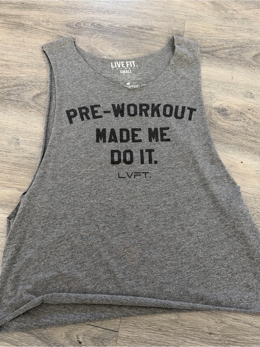 LIVE FIT. Gray Cropped Muscle Tank - Pre-Workout